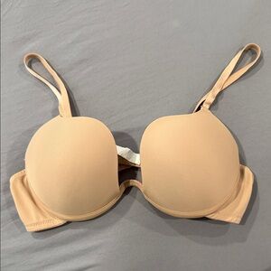 European Strapless Push-Up Bra 75D (US 34D) – Clear & Nude Straps Included